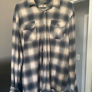 Vans Blue and Cream Plaid Shirt